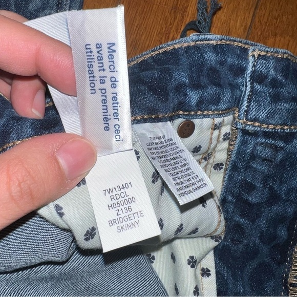NWT Lucky Brand Bridgette Skinny Distressed Leopard Print Ankle Jeans Size 4/27 - Picture 9 of 12